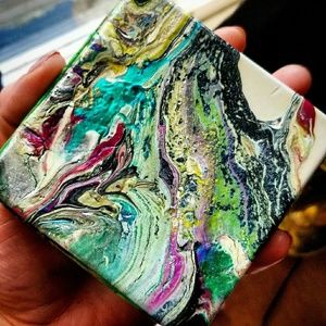 Gorgeous iridescent metallic flipcup painted box